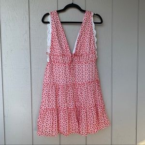 Charles Henry Red Embroidered Floral Dress NWT